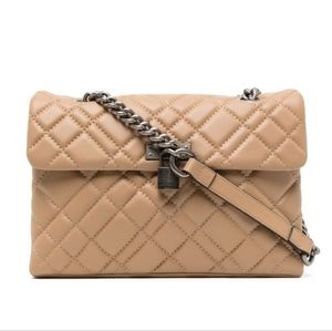Kurt Geiger London Brixton Diamond Quilted Leather Medium Shoulder Bag - Caramel